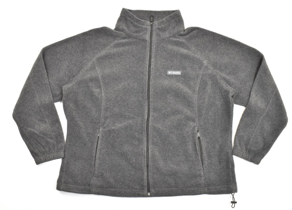 Columbia Women's Size 3X Full Zip Fleece Jacket Charcoal Gray Soft Warm Outdoor